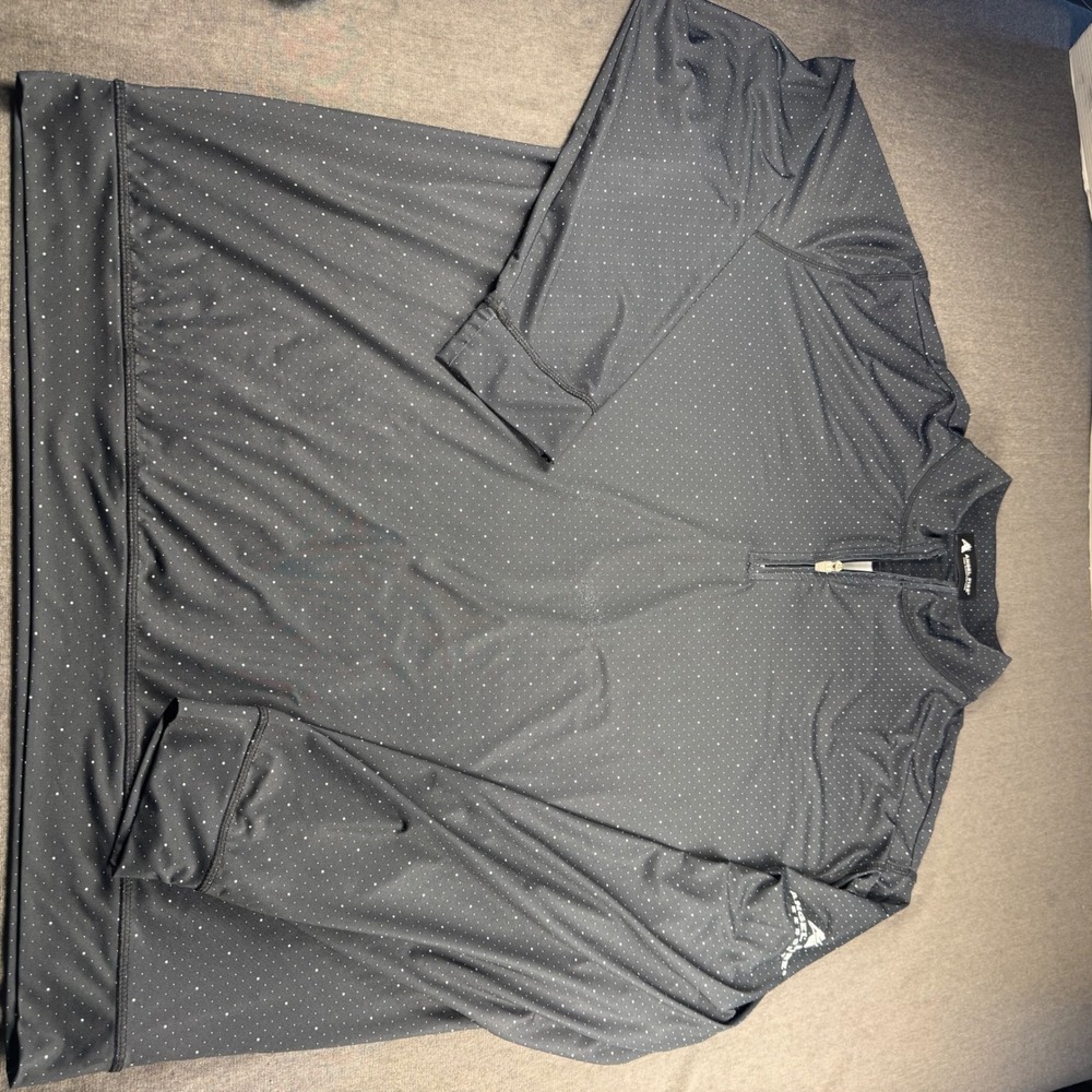 Angel Fire Golf Country Club Mens XXL 1/4 Zip Pullover Grey Dot Bamboo Charcoal - Picture 4 of 10